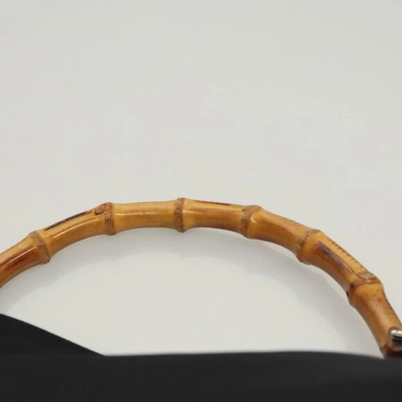 GUCCI Bamboo Hand Bag Canvas 2way Navy Silver - Picture 11 of 15